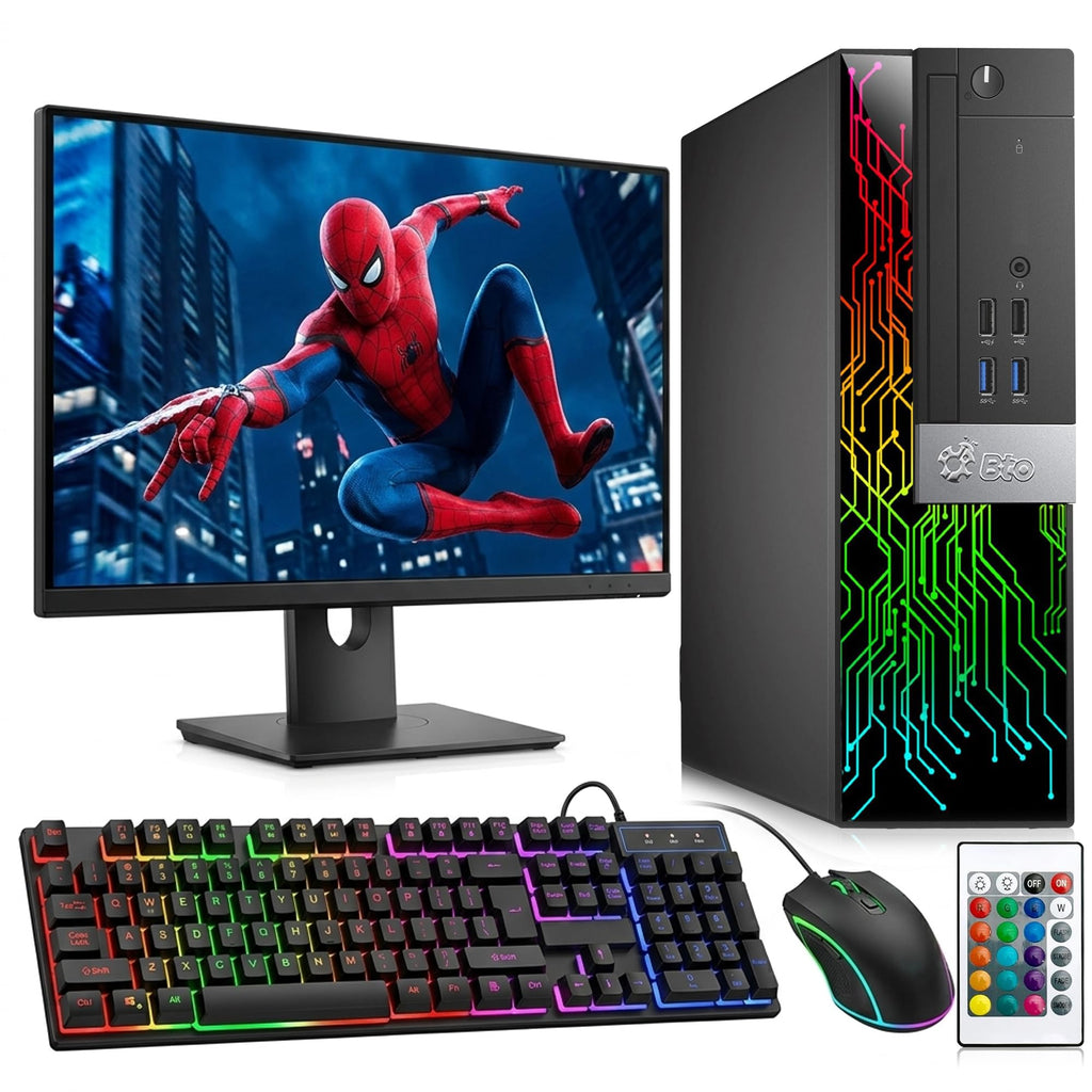 RGB Gaming PC with 24 Inch Monitor Intel i5 16GB RAM 512GB SSD Q5132