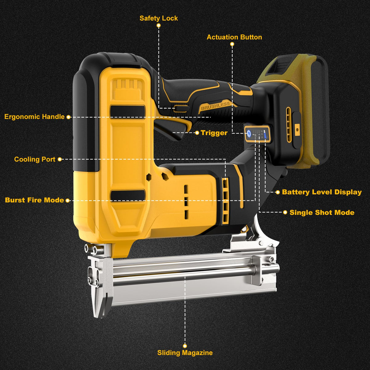 18 Gauge Cordless Brad Nailer with 1000 Nails Q84113