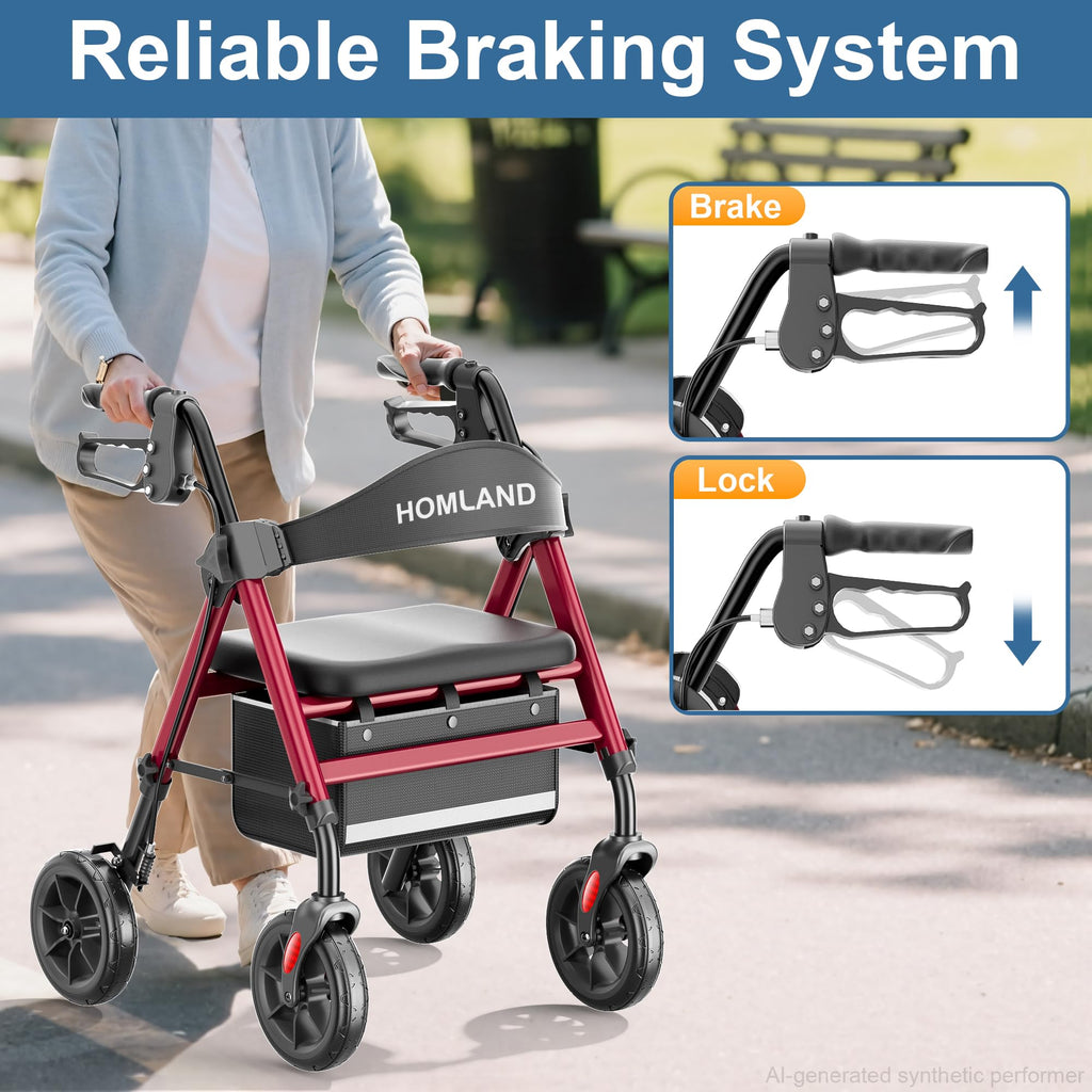 Foldable Walker with Seat, 17lb Lightweight L485112