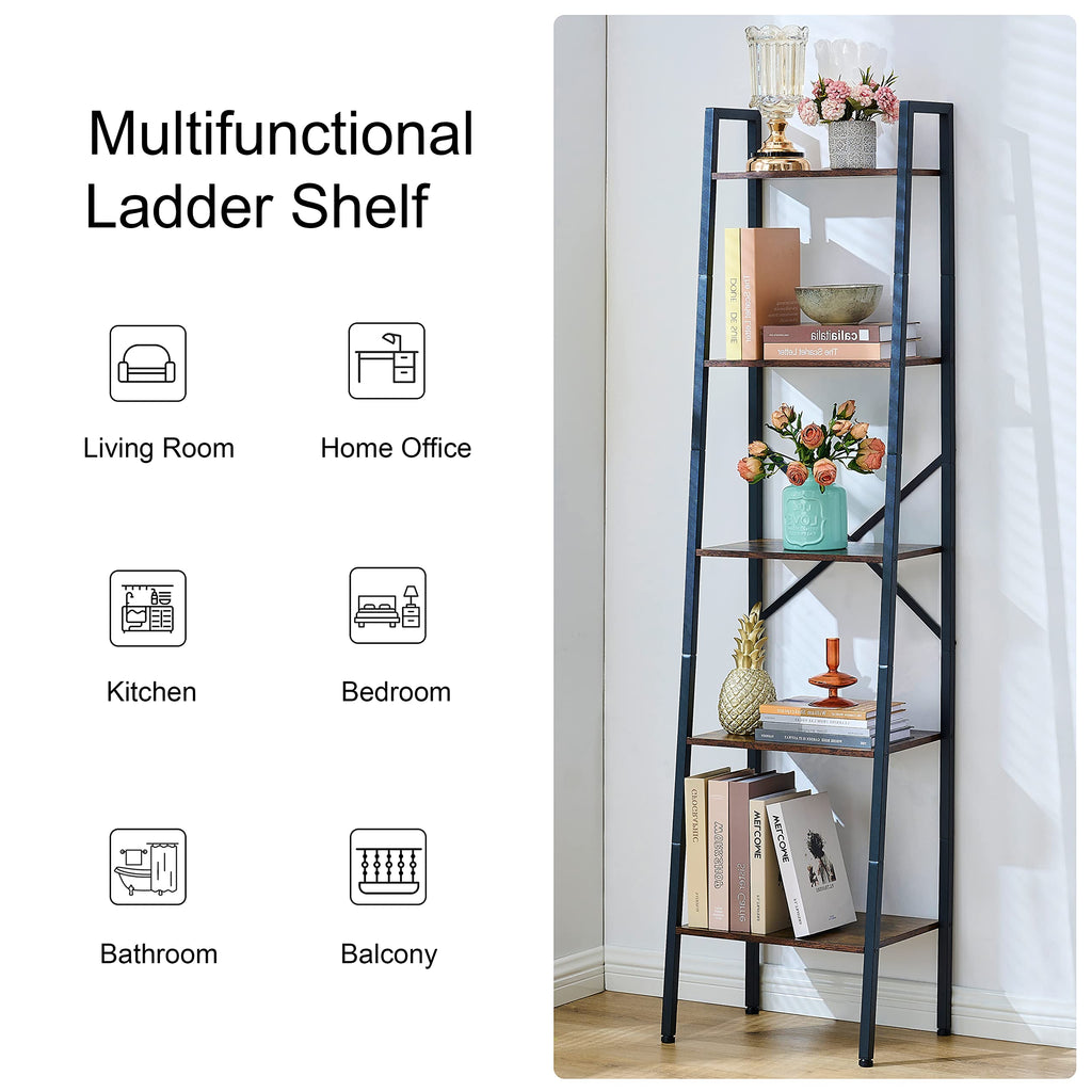 5-Tier Metal Ladder Bookshelf B83404