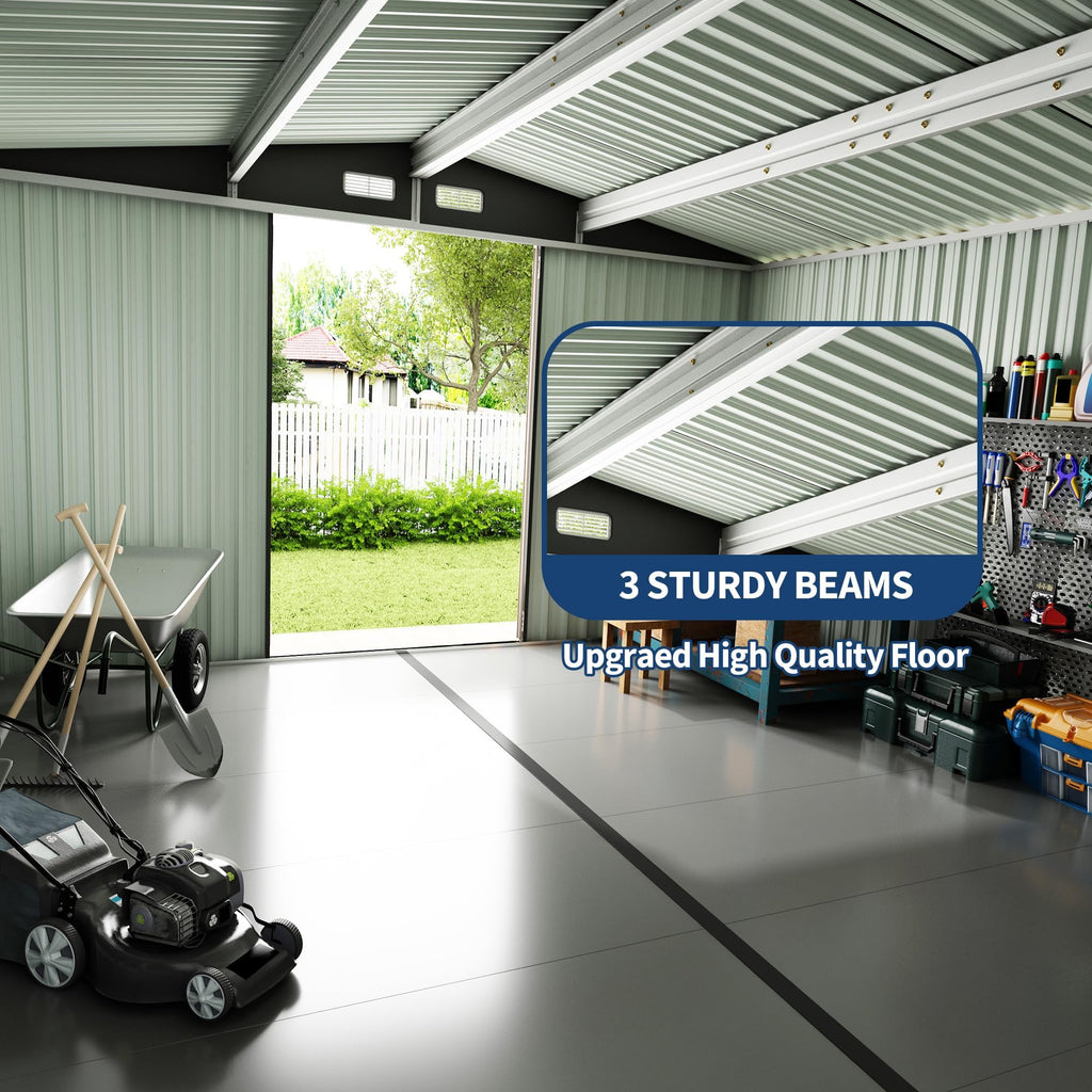 10x14 ft Metal Outdoor Storage Shed Q8074