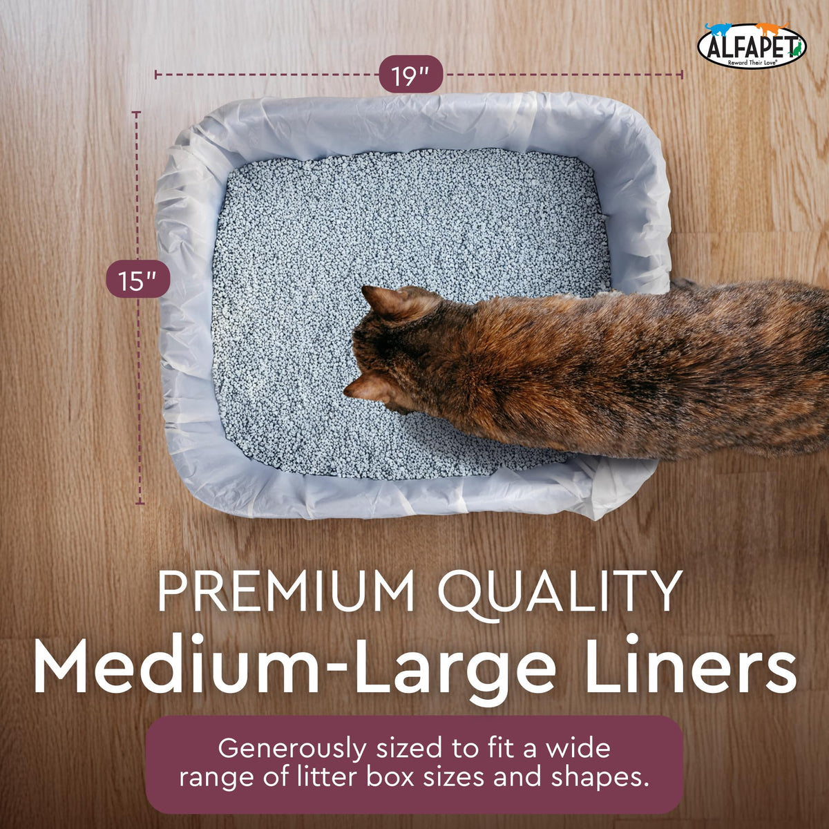 Cat Litter Box Liners Large 12 Count Tear-Resistant Waterproof X7404