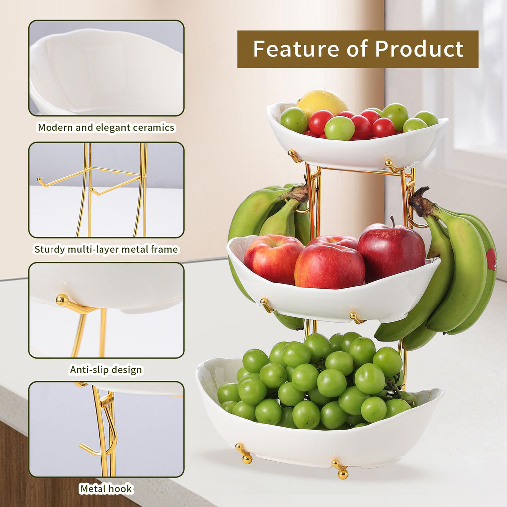 3-Tier Ceramic Serving Bowl Set with Stand M71824