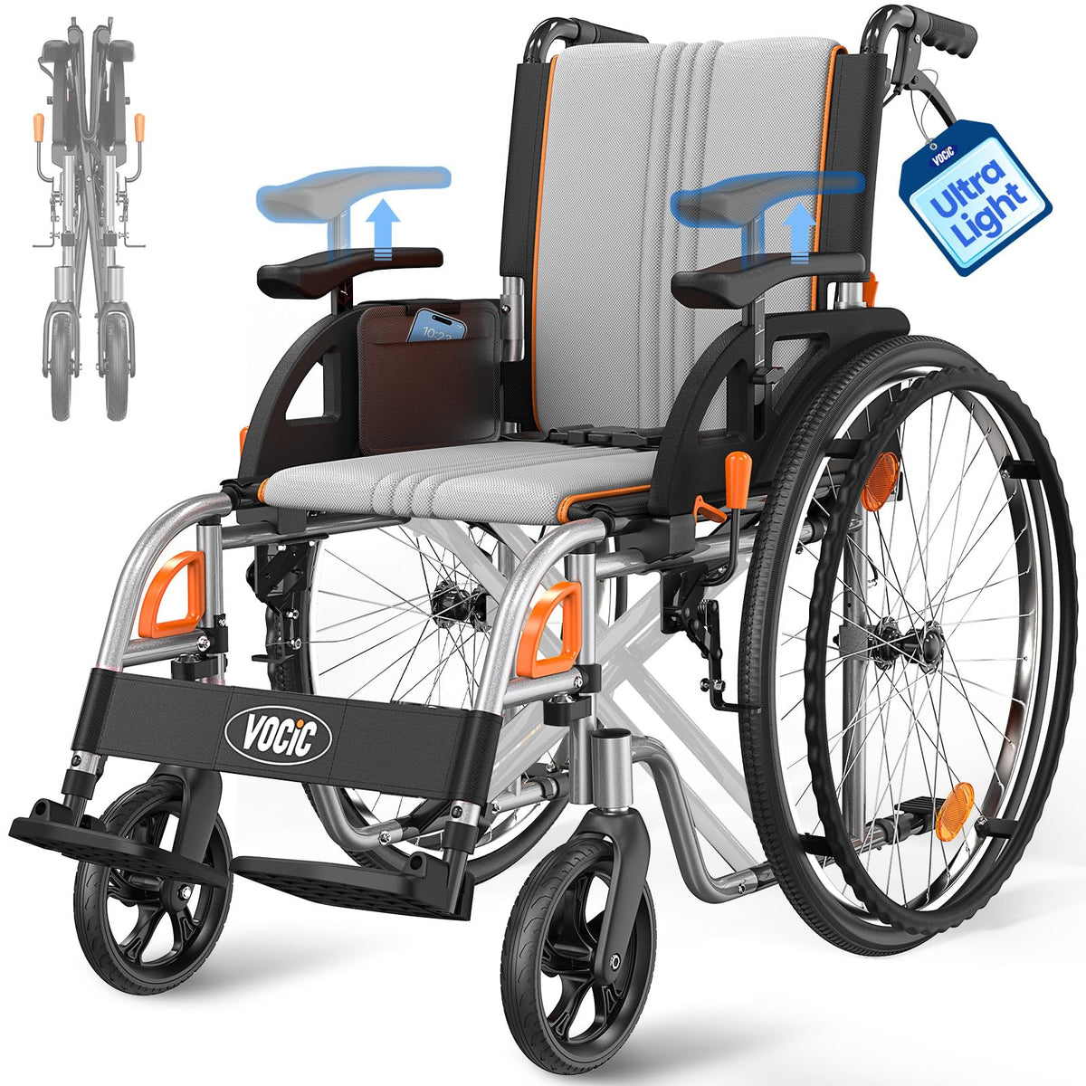 Ultra Lightweight Foldable Wheelchairs 23lb Frame C908178