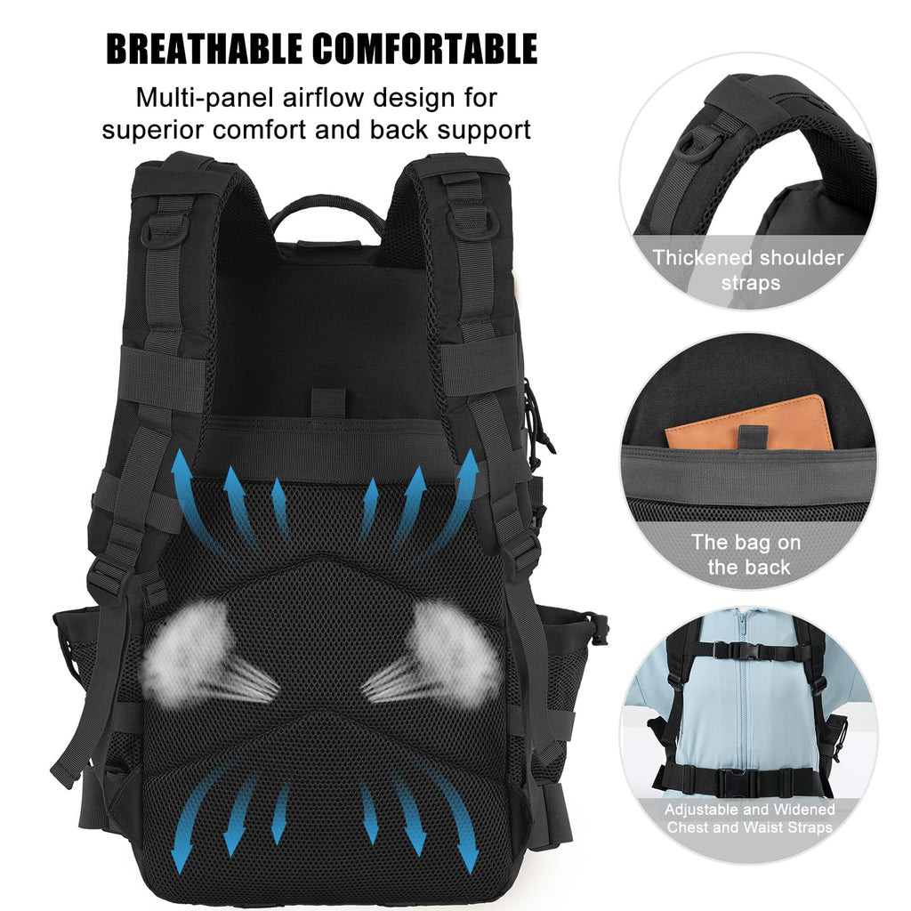 50L Military Tactical Backpack Black N533455