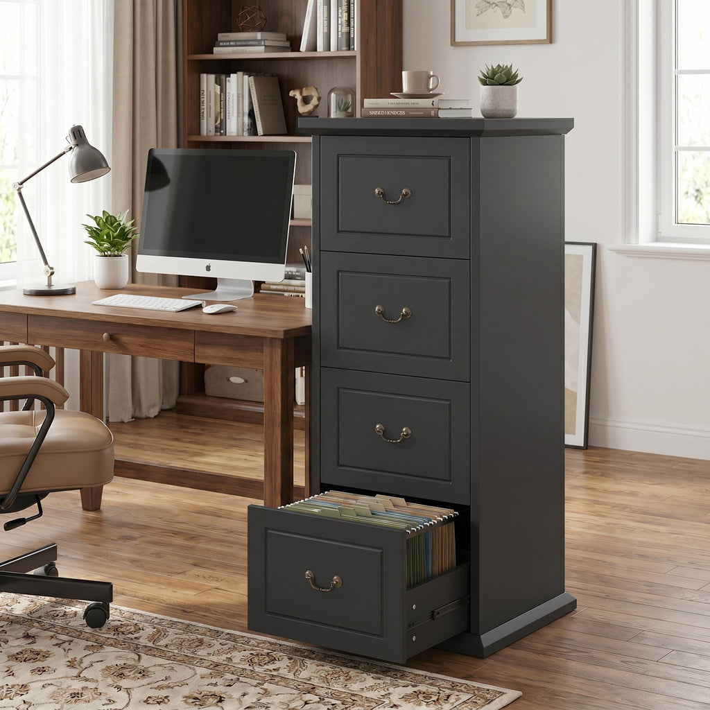 Wooden Vertical 4-Drawer File Cabinet S3291