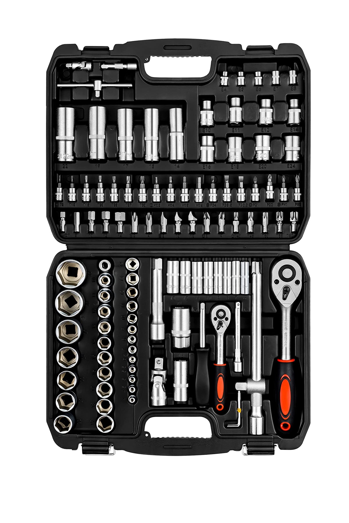 108-Piece 1/4" & 1/2 Metric and Standard Socket Set O27487