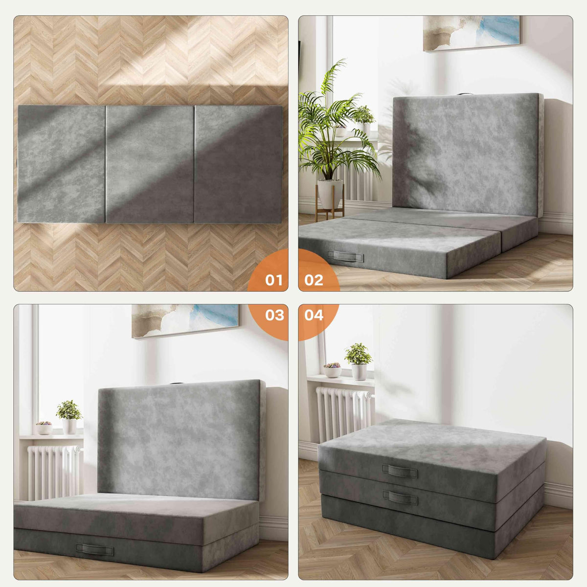 4 Inch Single Tri-Fold Mattress Topper Z20153