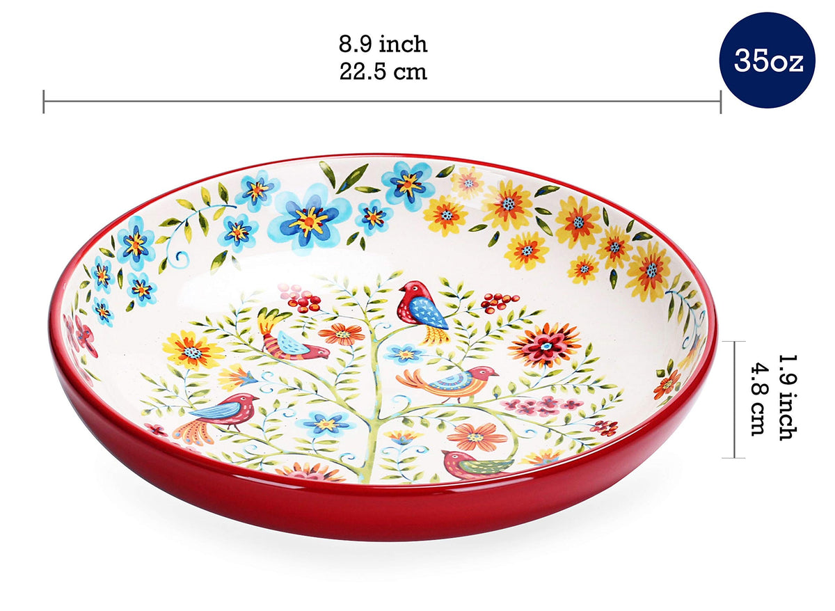 Red Ceramic 12 pcs Dinnerware Set, Service for 4 E78151