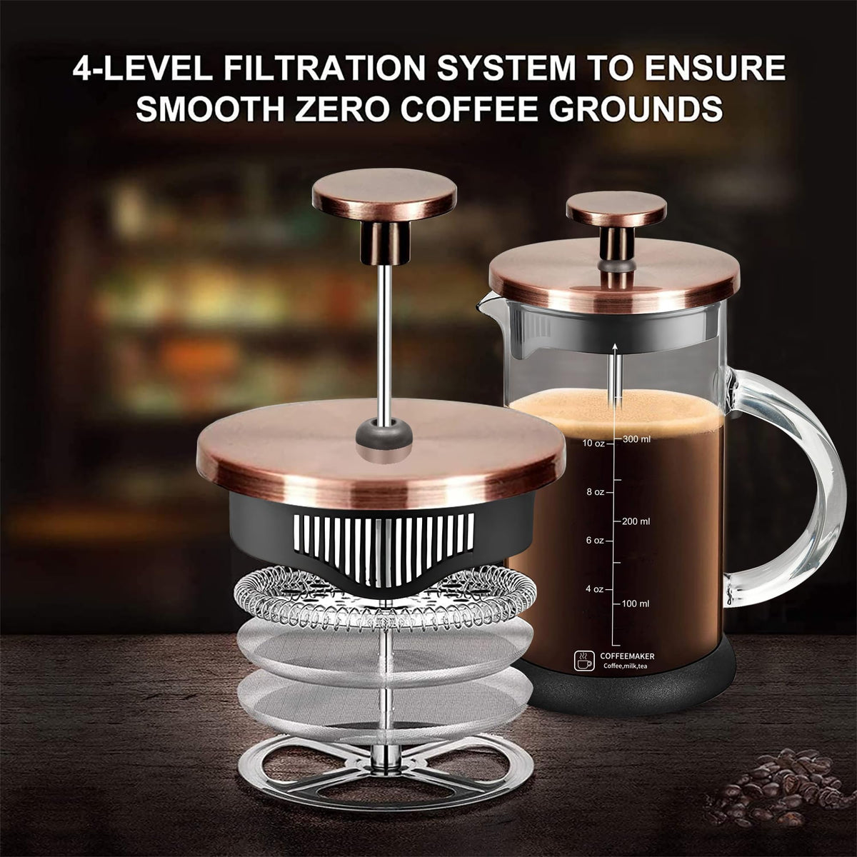 12 Ounce Stainless Steel French Press Coffee Maker Z444