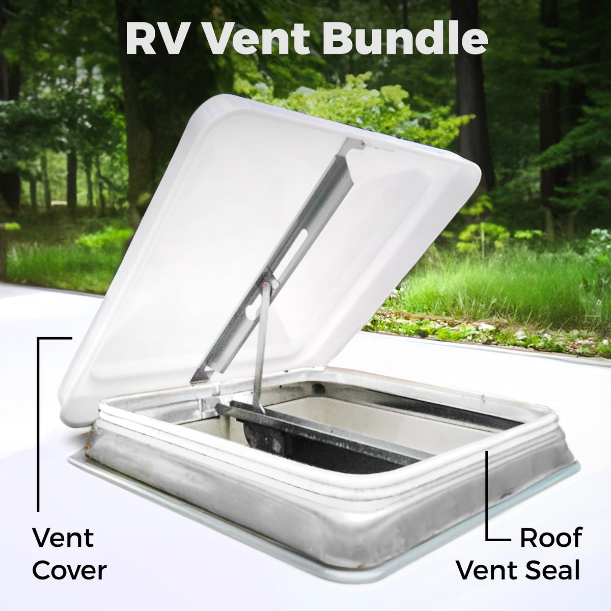 14" RV Roof Vent Cover with Rubber Seal Strip H744