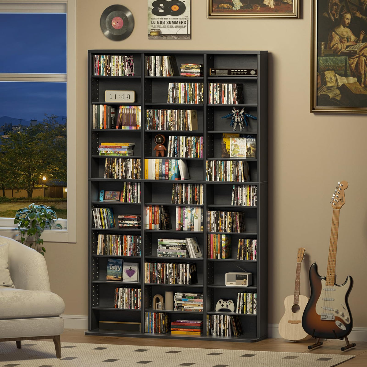 Black 11 Tier Display Cabinet N1690