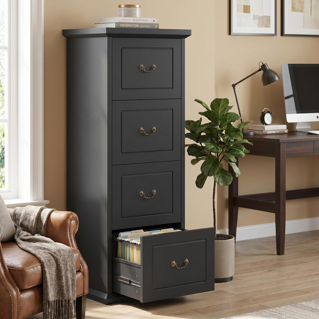 Wooden Vertical 4-Drawer File Cabinet S3291