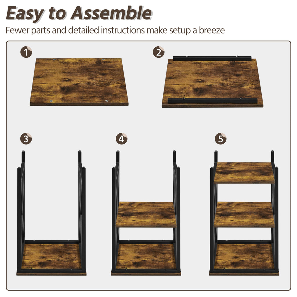 Rustic 3-Tier End Tables Set of 2 K1320