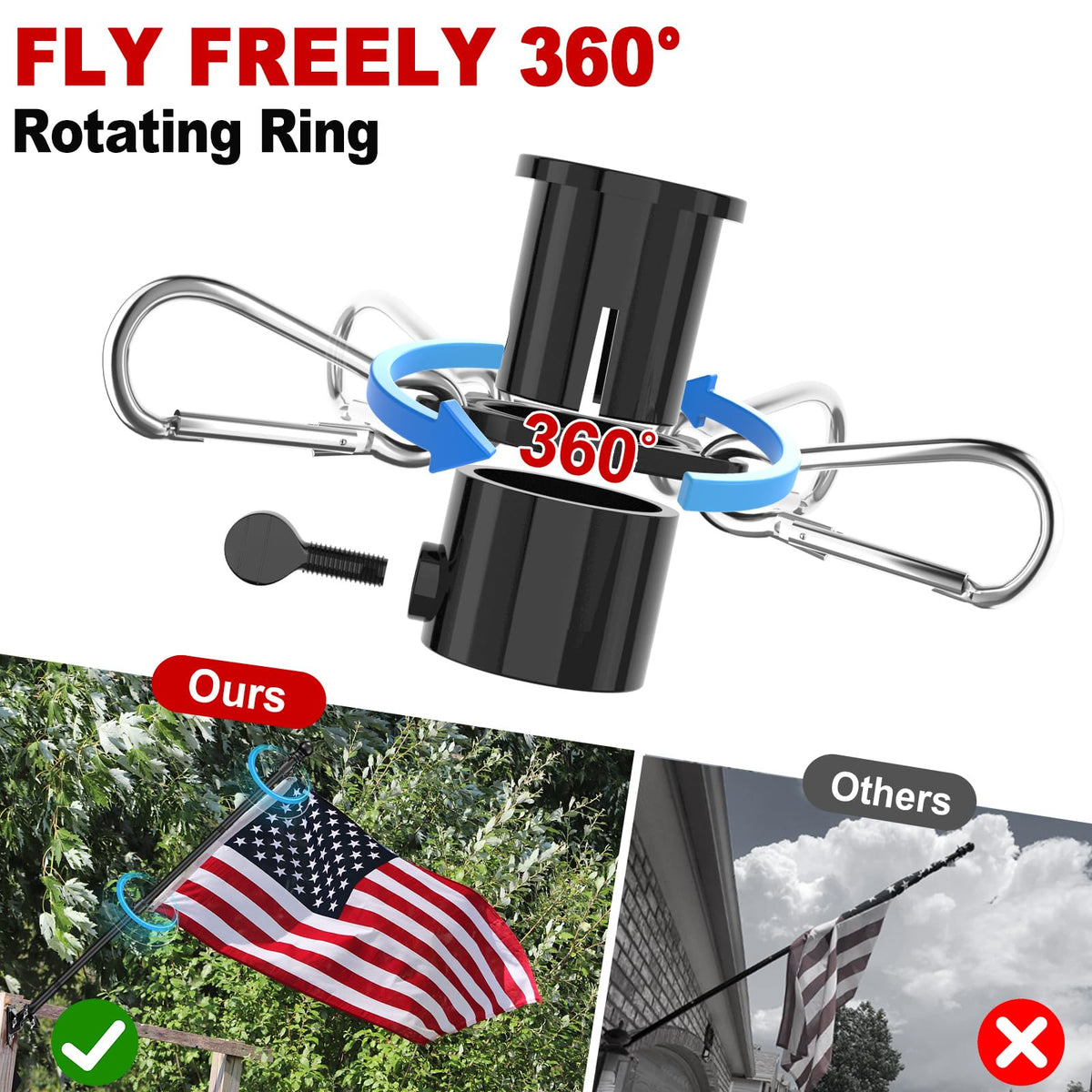 5ft Stainless Steel Flag Pole Kit with Bracket L59275