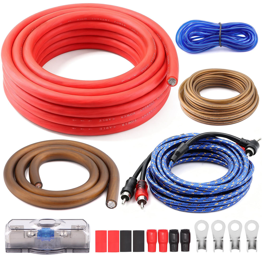 0 Gauge 3000W Amp Wiring Kit with 17FT CCA Power Cable M5335