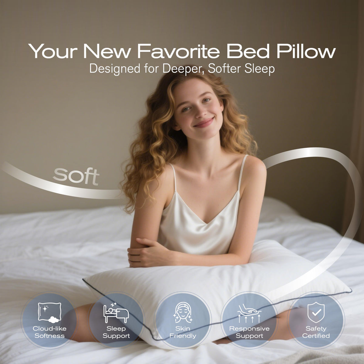 King Size Down Alternative Bed Pillows Set of 4 A83004