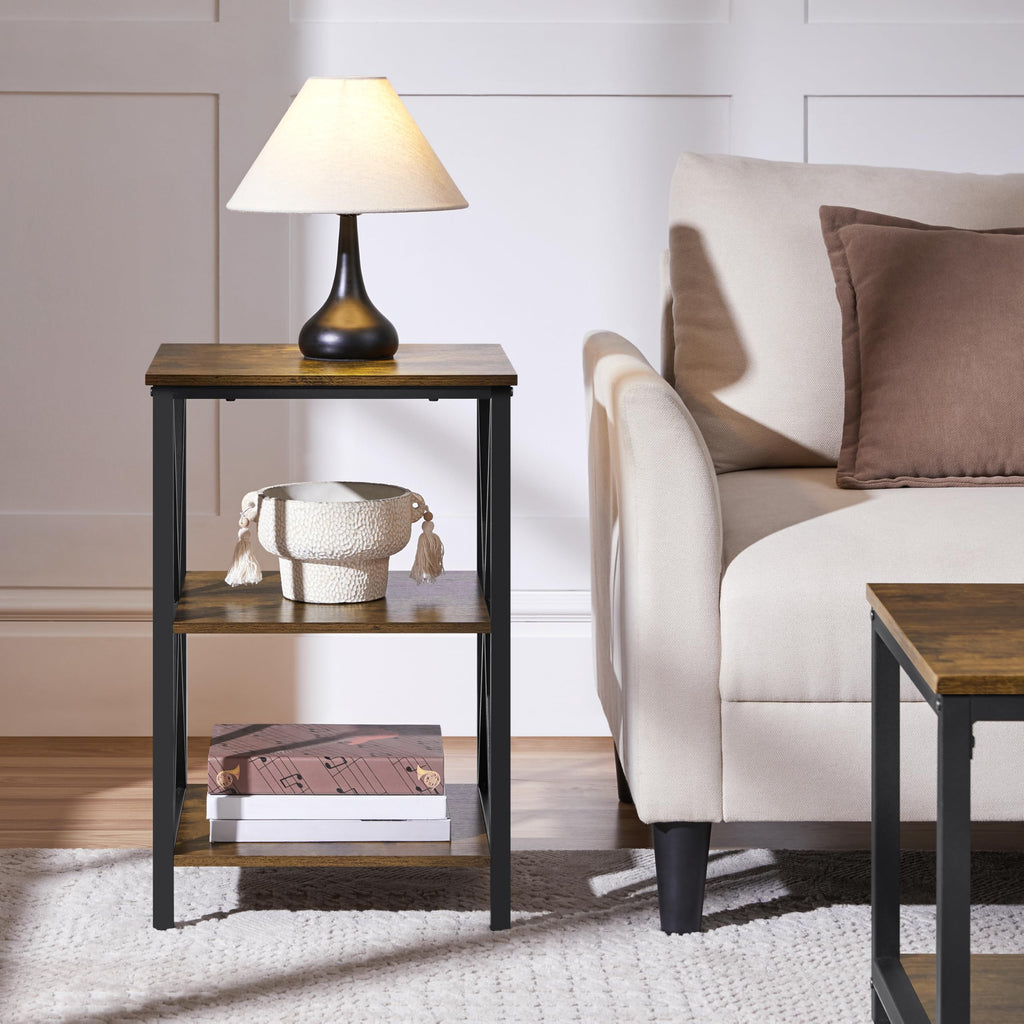 Rustic 3-Tier End Tables Set of 2 K1320