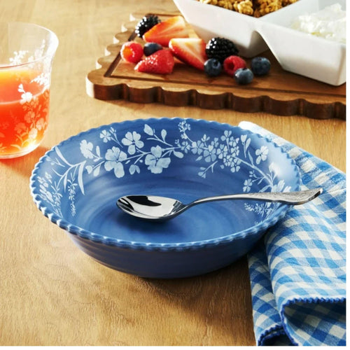 12-Piece Bamboo Melamine Dinnerware Set, Service for 4, Blue D6862