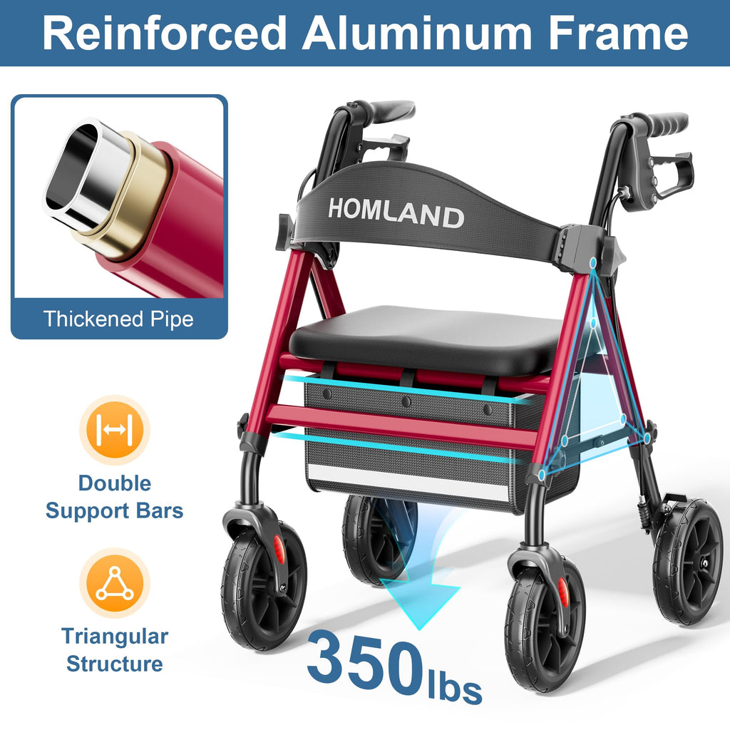 Foldable Walker with Seat, 17lb Lightweight L485112