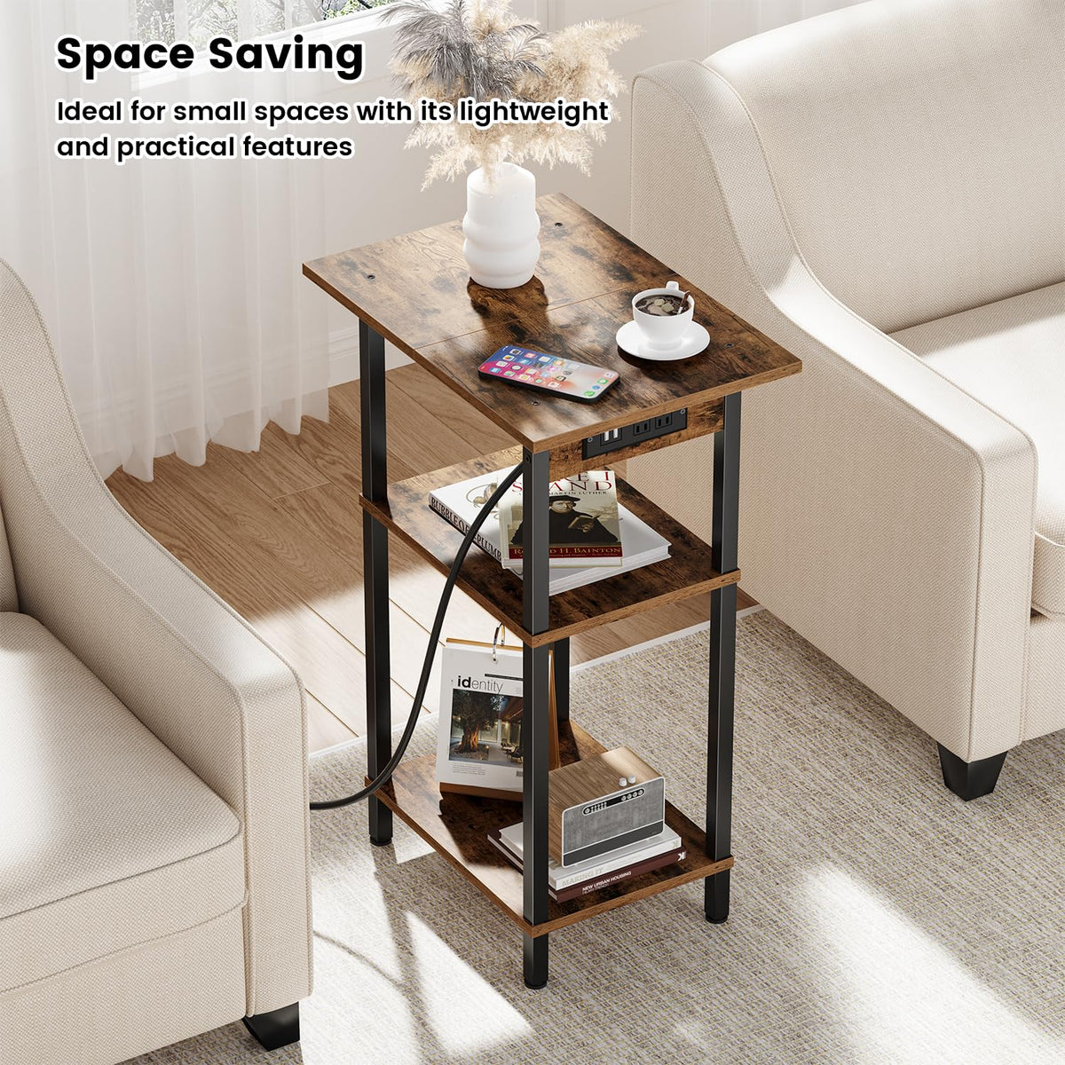 Tall End Table with Charging Station J545159