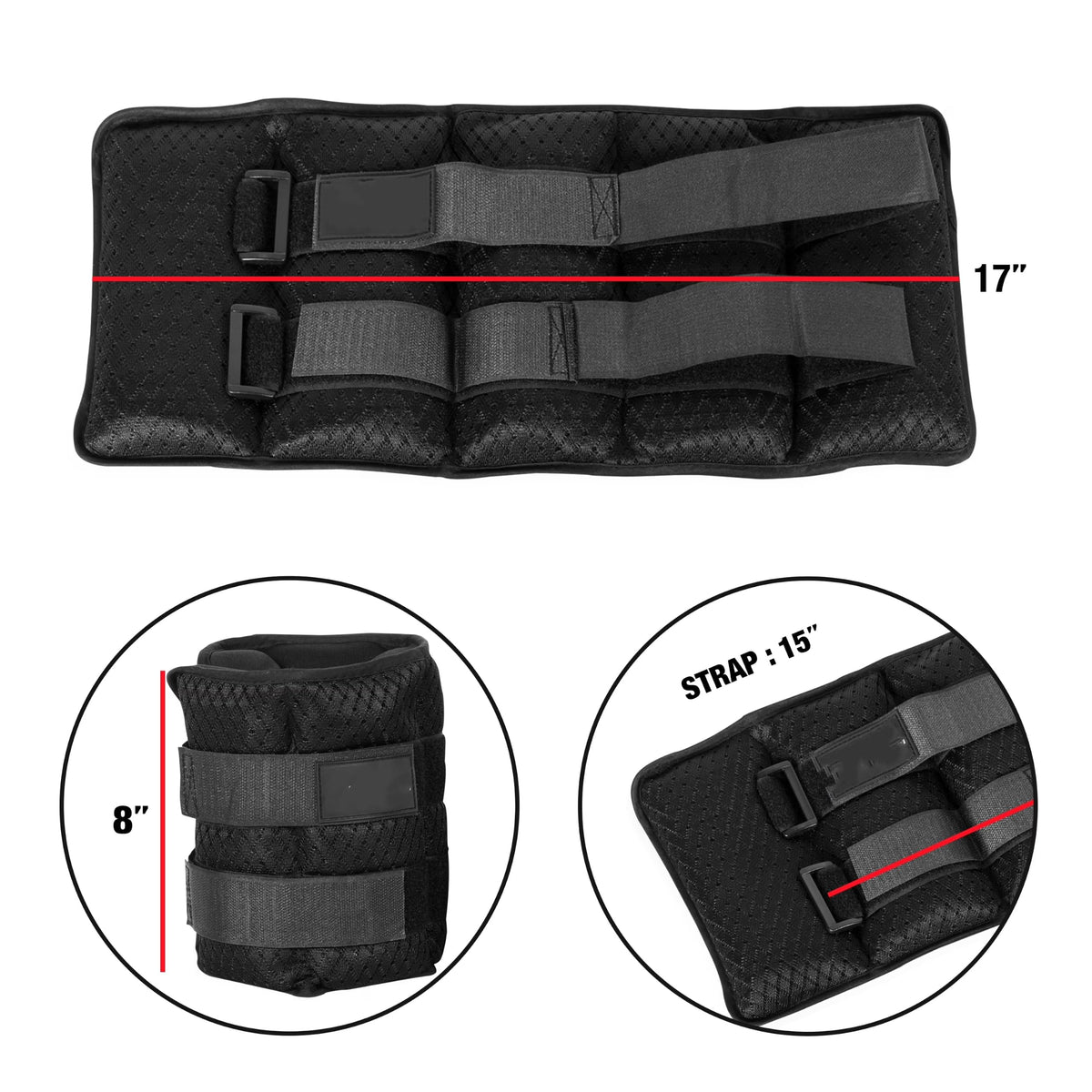 Adjustable Wrist & Ankle Weights 10-Pound Pair Y4616
