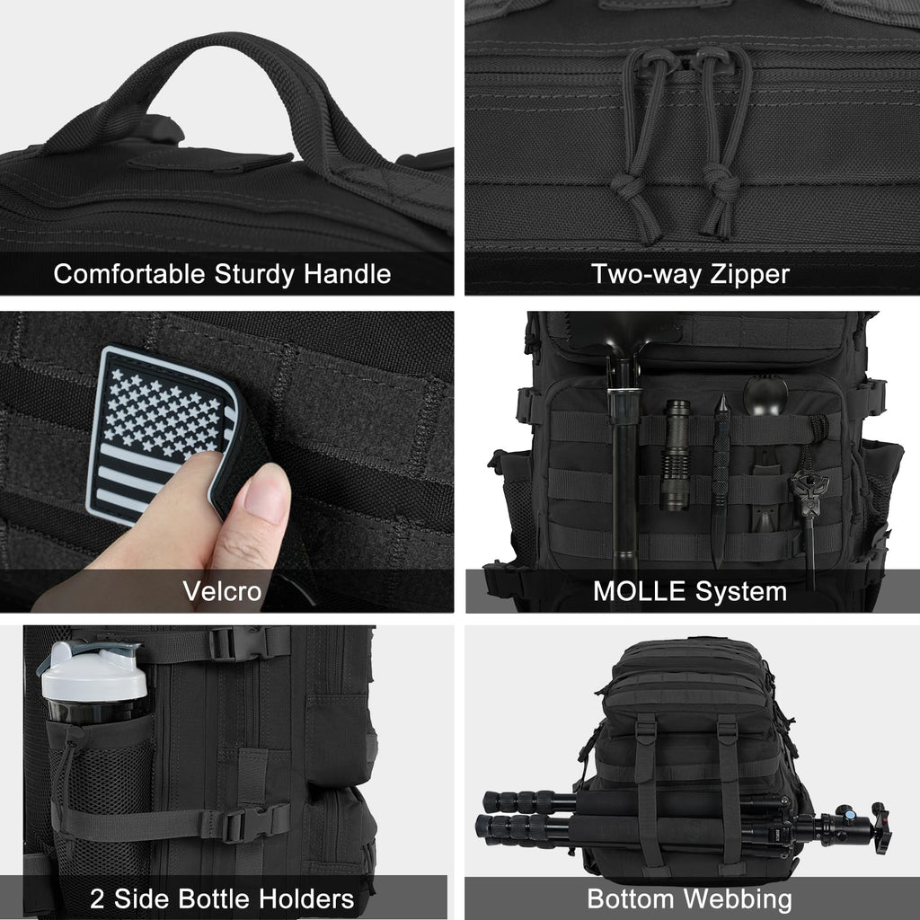 50L Military Tactical Backpack Black N533455