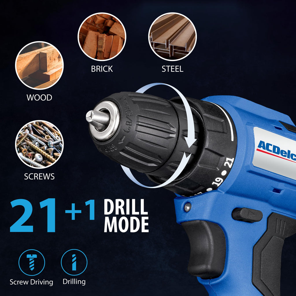 20V Cordless Drill Set with Battery and Charger X791589