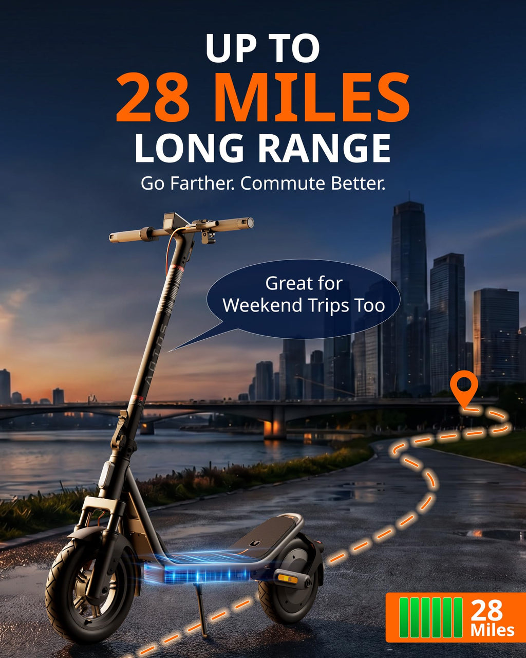 Electric Scooter for Adults, 20 MPH, 750W Peak Motor, 12" Tubeless Tires, Foldable S7151
