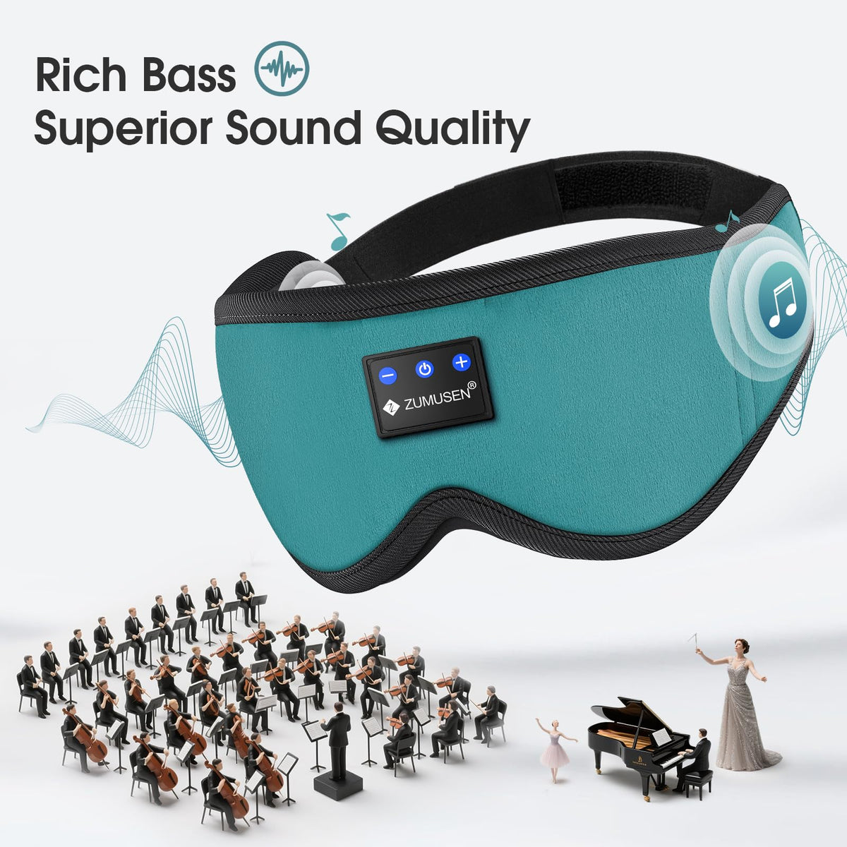 Bluetooth Sleep Headphones 3D Wireless Music Eye Mask M8669