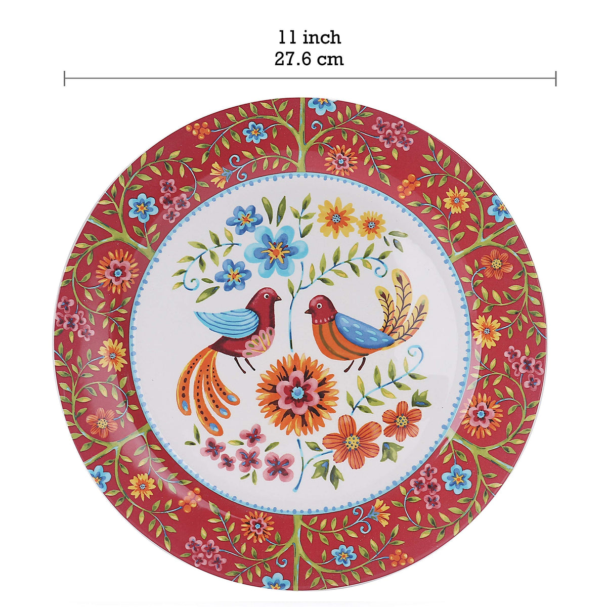 Red Ceramic 12 pcs Dinnerware Set, Service for 4 E78151