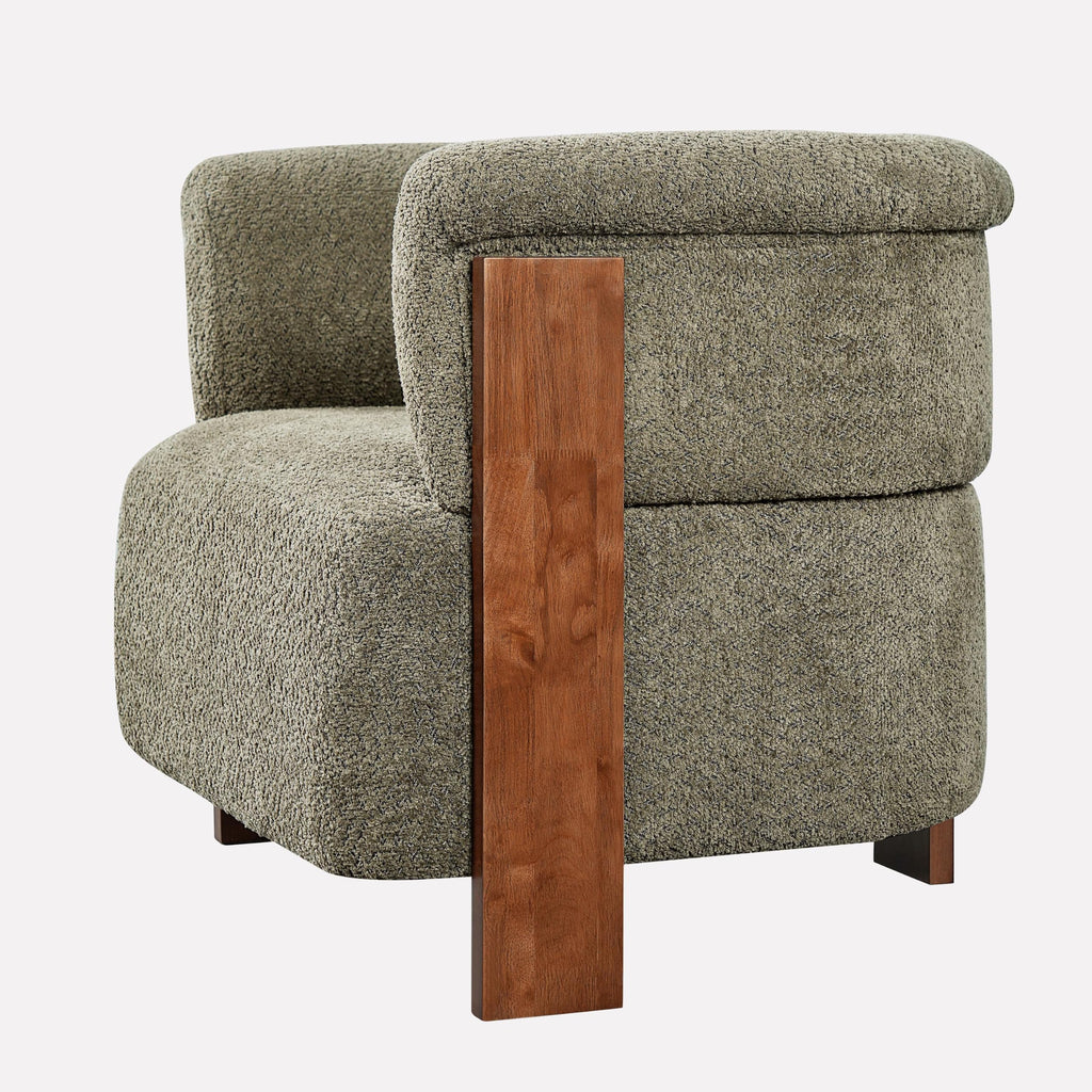 Boucle Upholstered Barrel Chairs Set of 2 S466529