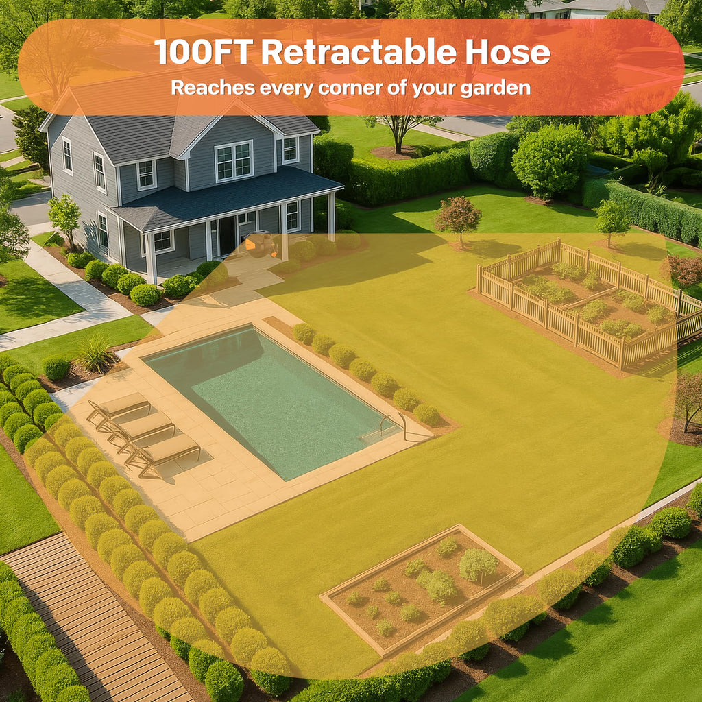 1/2"x100ft Retractable Wall Mount Garden Hose Reel E524097