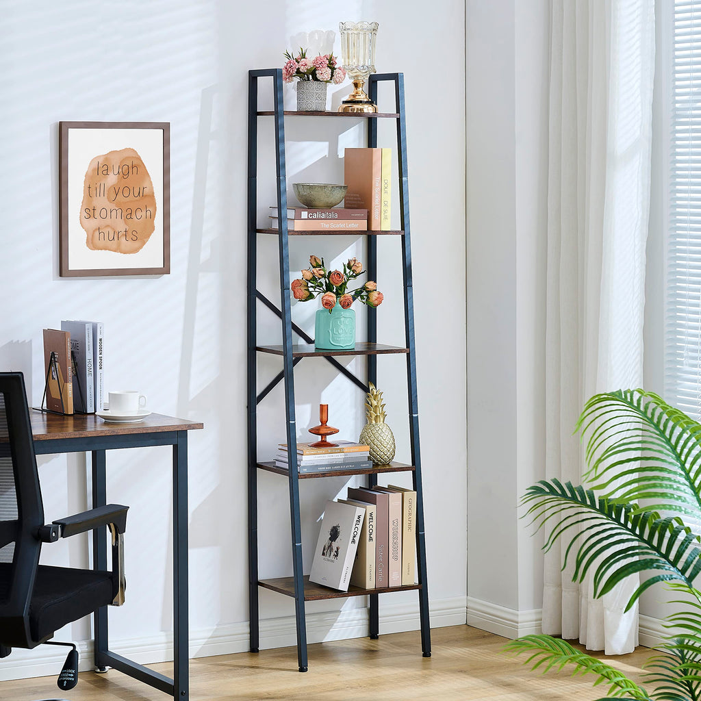 5-Tier Metal Ladder Bookshelf B83404