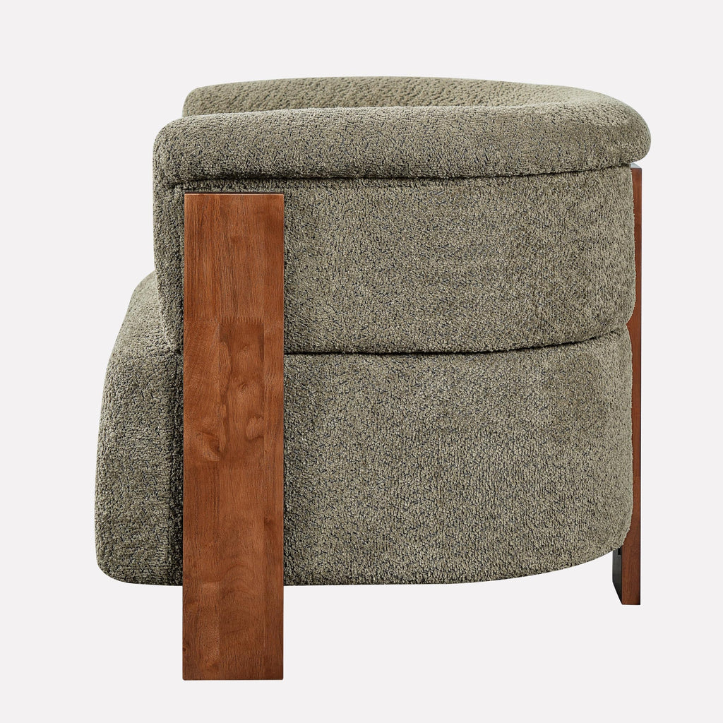 Boucle Upholstered Barrel Chairs Set of 2 S466529
