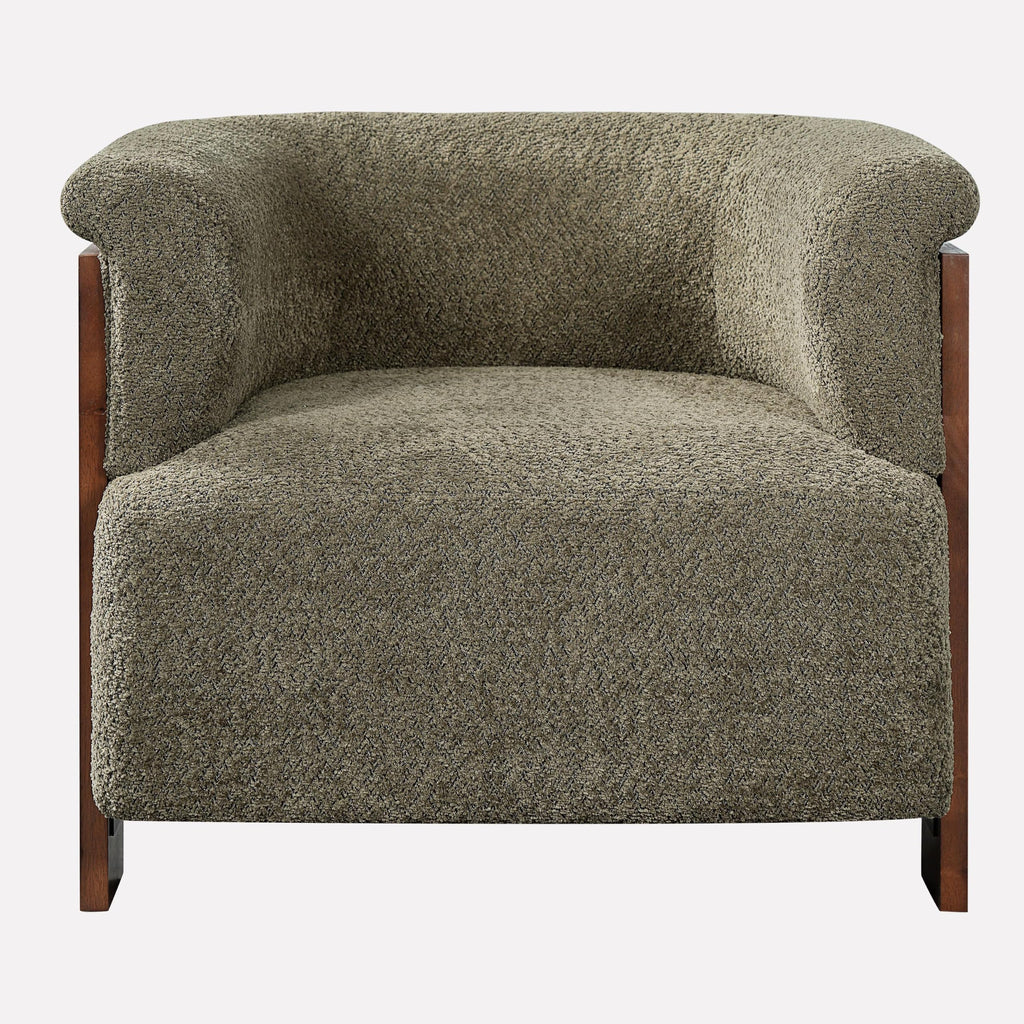Boucle Upholstered Barrel Chairs Set of 2 S466529