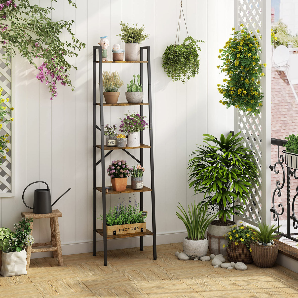 5-Tier Metal Ladder Bookshelf B83404